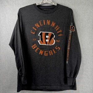Men’s Large NFL Apparel Gray Cincinnati Bengals Long Sleeve Shirt - Football